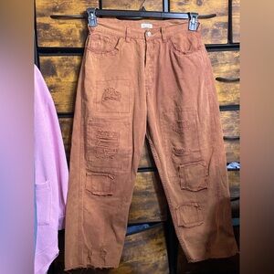 Women’s Distressed Brown Pants